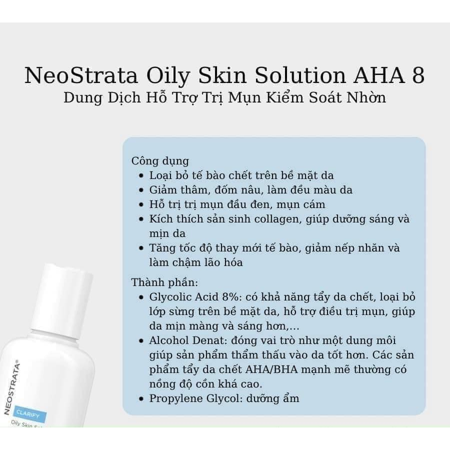 Tẩy da chết hoá học Neostrata Oily Skin Solution AHA 8% 100ml