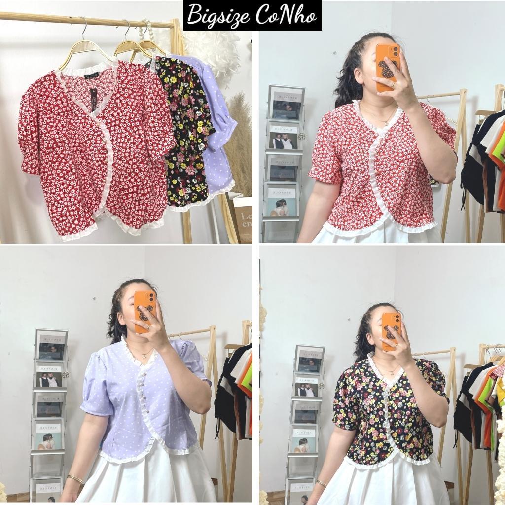 Áo bigsize nữ hoạ tiết hoa chui đầu không tháo nút vải lụa 100D AH2