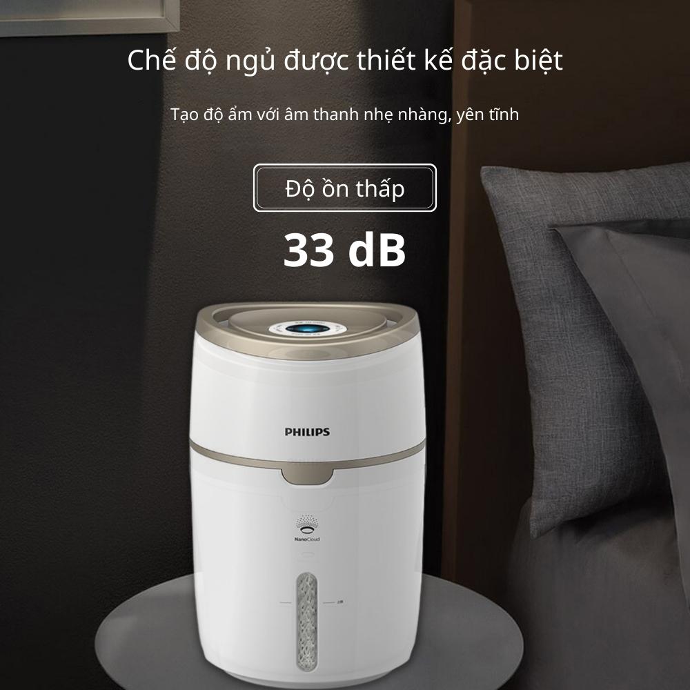 Máy tạo độ ẩm Philips HU4816 Tạo ẩm hiệu quả cho không gian lên đến 44m2 với 3 chế độ cài đặt độ ẩm - Hàng nhập khẩu