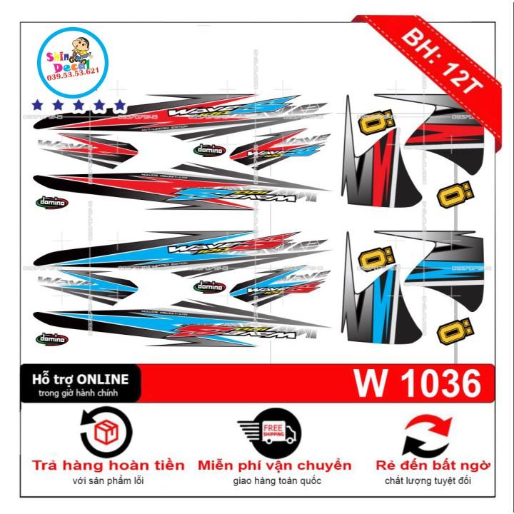 Tem rời wave S 2016 dán xe trắng