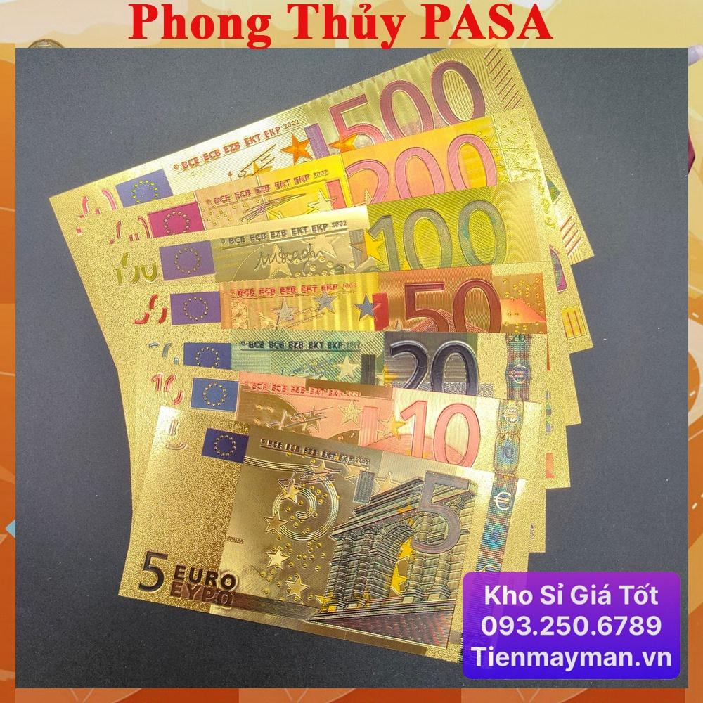 Full Bộ 7 tờ EURO từ 5 - 500 may mắn, phong thuỷ, chất liệu plastic, tặng kèm bao lì xì, Lì Xì Tết - NELI