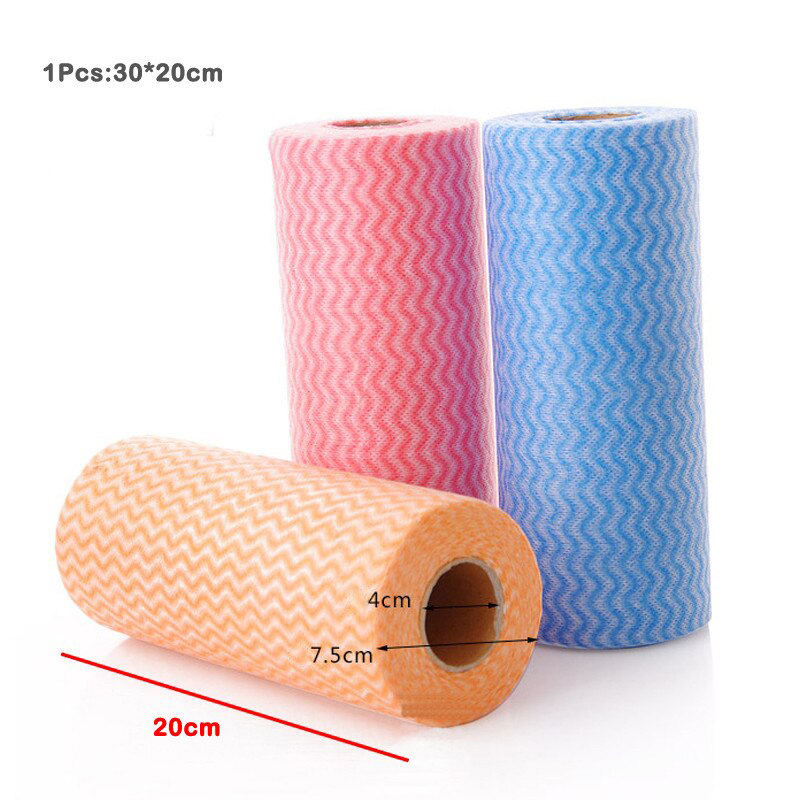 Cuộn 50 Khăn Lau Đa Năng Homeeasy Bằng Vải Không Dệt Nhiều Màu Sắc, Dễ Dàng Chùi Rửa Vệ Sinh Vết Bẩn