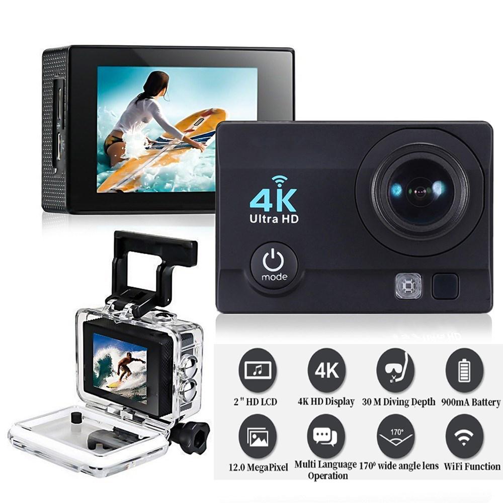 Camera hành động Ultra HD 4K/30fps Camera thể thao 16MP 170D Camera WiFi Mũ bảo hiểm chống nước 30M Camera ghi hình Camera thể thao DV