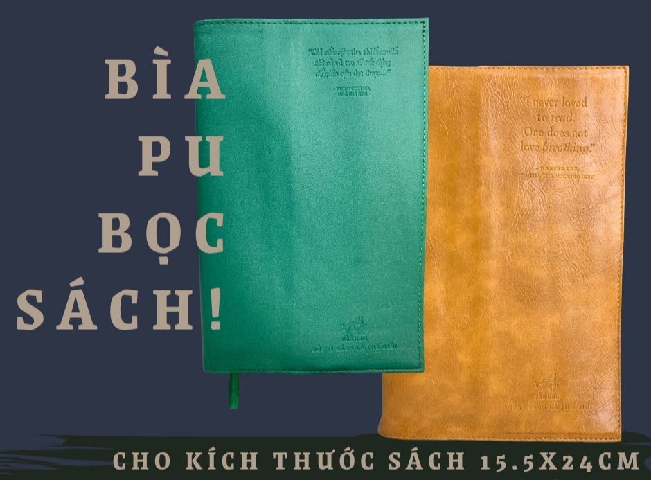 Bìa bọc sách bằng da PU kích thước 15.5x24cm - Nhã Nam