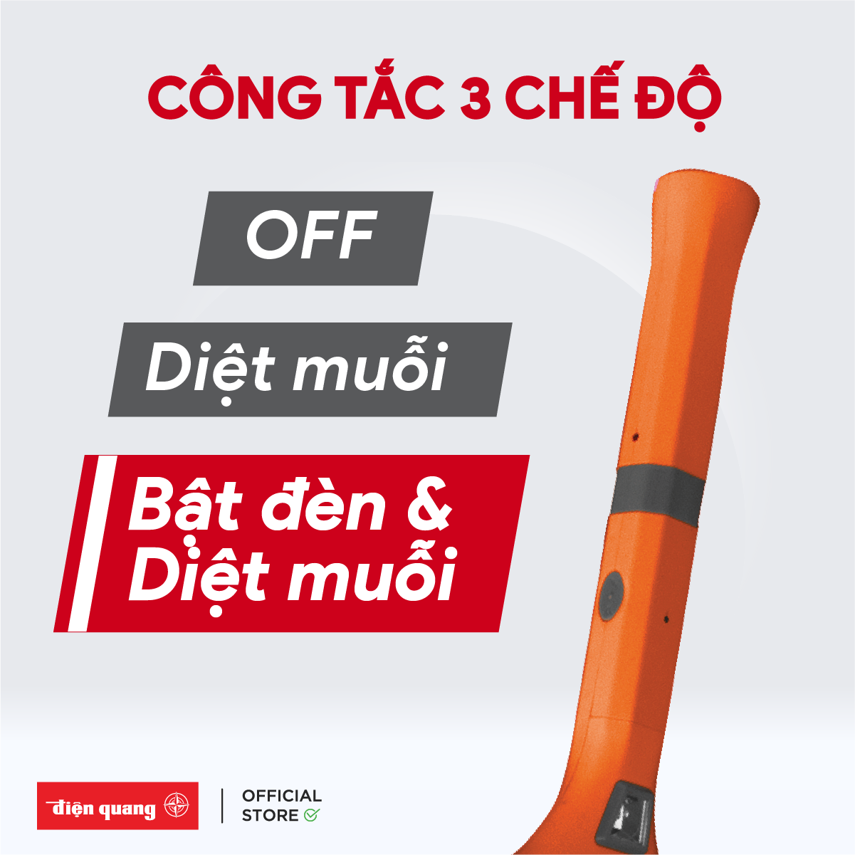 Bộ vợt muỗi đa năng Điện Quang ĐQ EMR08L OBL