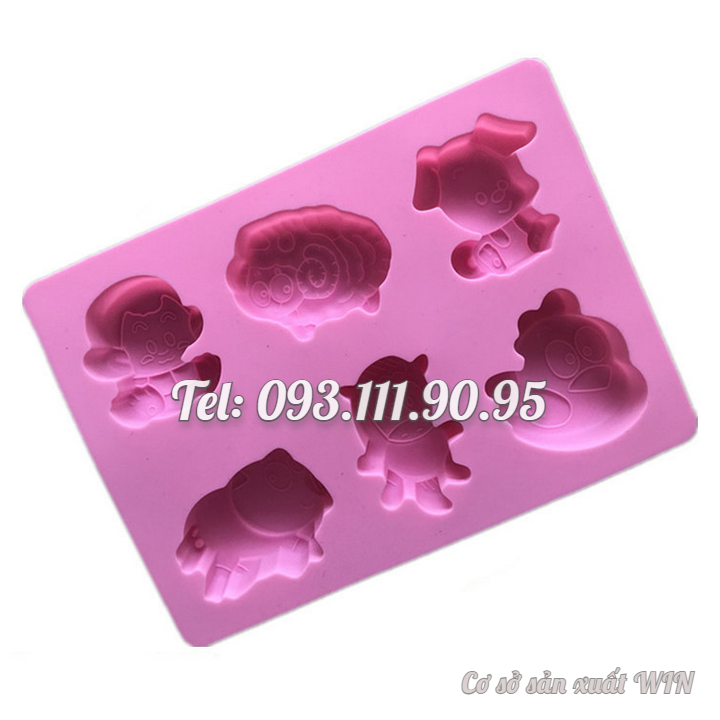 Bộ 2 khuôn silicon làm bánh, rau câu, socola 12 con giáp cung hoàng đạo – Mã số 1513