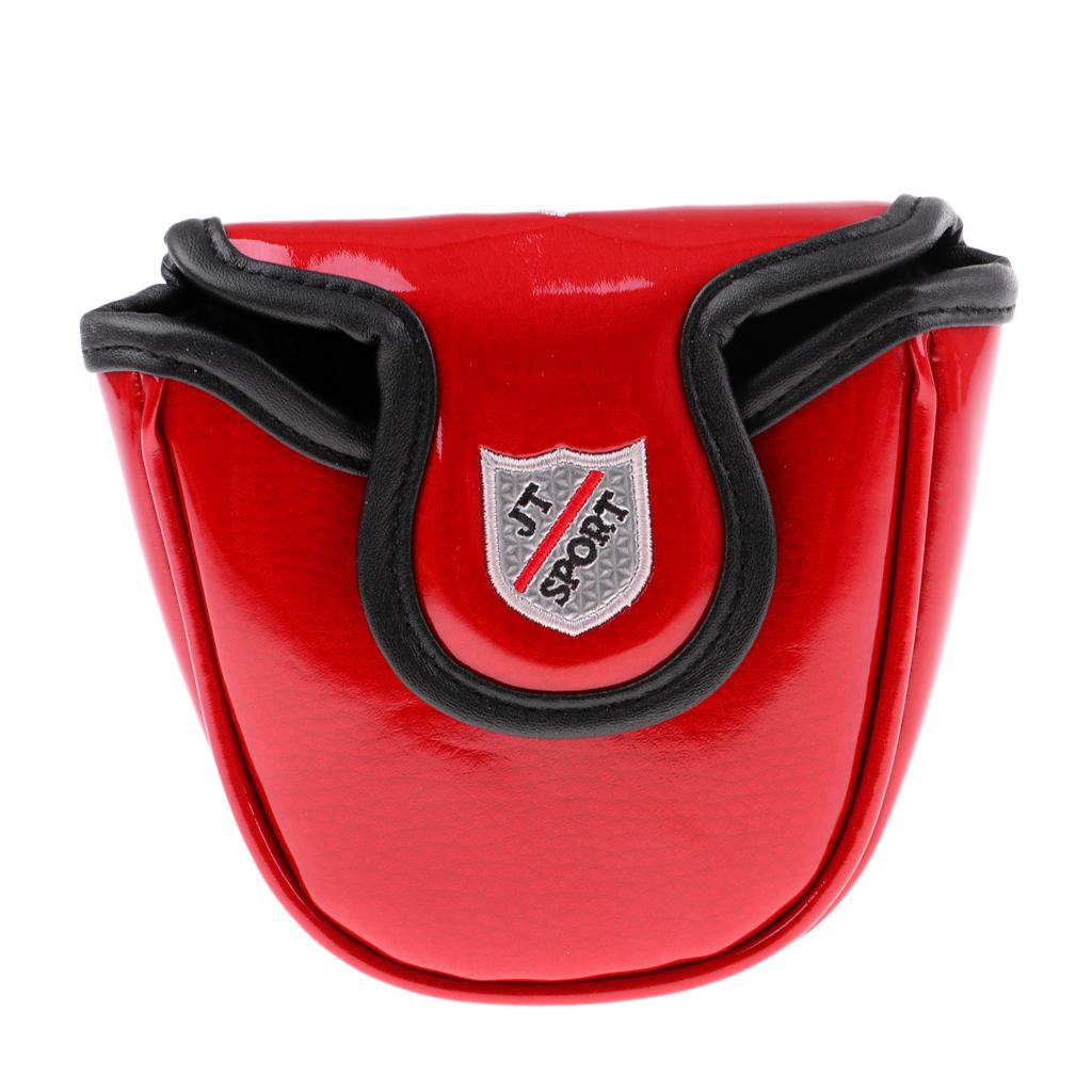 2Pcs Lightweight Golf Mallet Putter Cover, Skull Half-Mallet Headcover with Magnetic Closure - Red and Blue Color