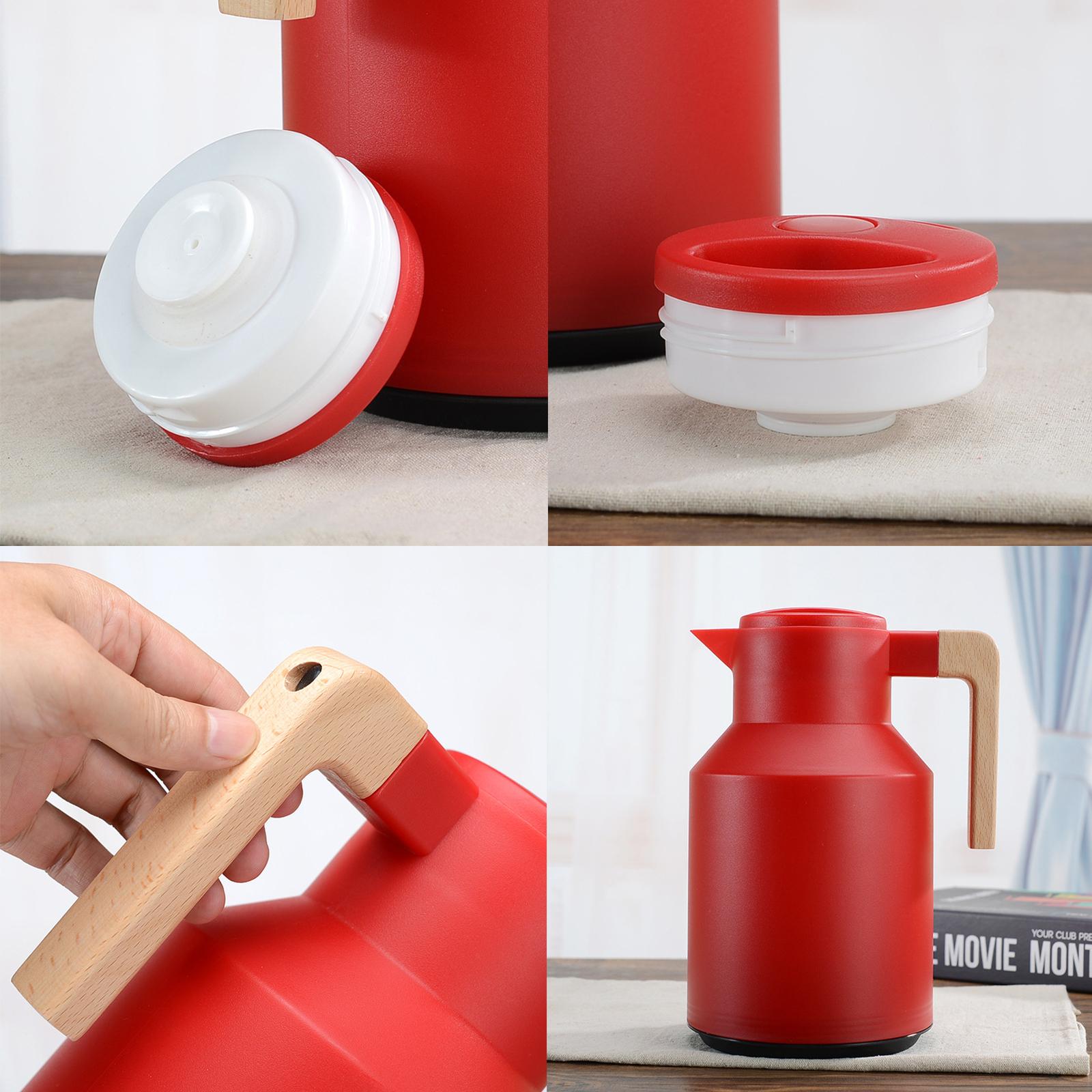 Ấm Đun Nước Nóng Giữ Nhiệt Tay Cầm Gỗ Tự Động Ngắt 1L