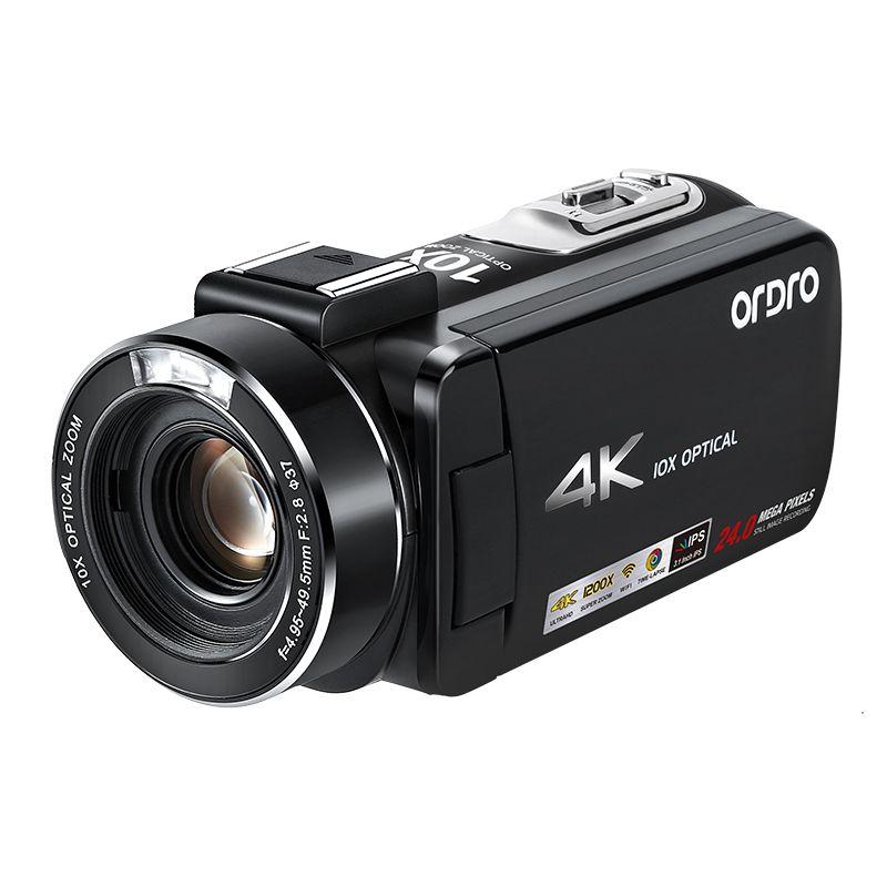 Máy Quay Video Kỹ Thuật Số Chuyên Nghiệp 4K Ordro AC7 Vog Cho Youtube Phát Trực Tiếp Đầu Ghi Zoom Quang Học 10X