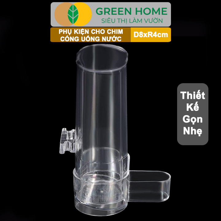 Cóng Uống Nước Cho Chim GreenHome, Nhựa Mica, Cho Chim Hút Mật, Khuyên, Chòe Đất,..Siêu Bền, Nhỏ Gọn