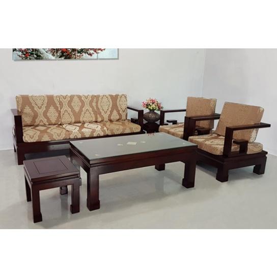 Bộ sofa gỗ sồi 6 món cho phòng khách thêm sang trọng