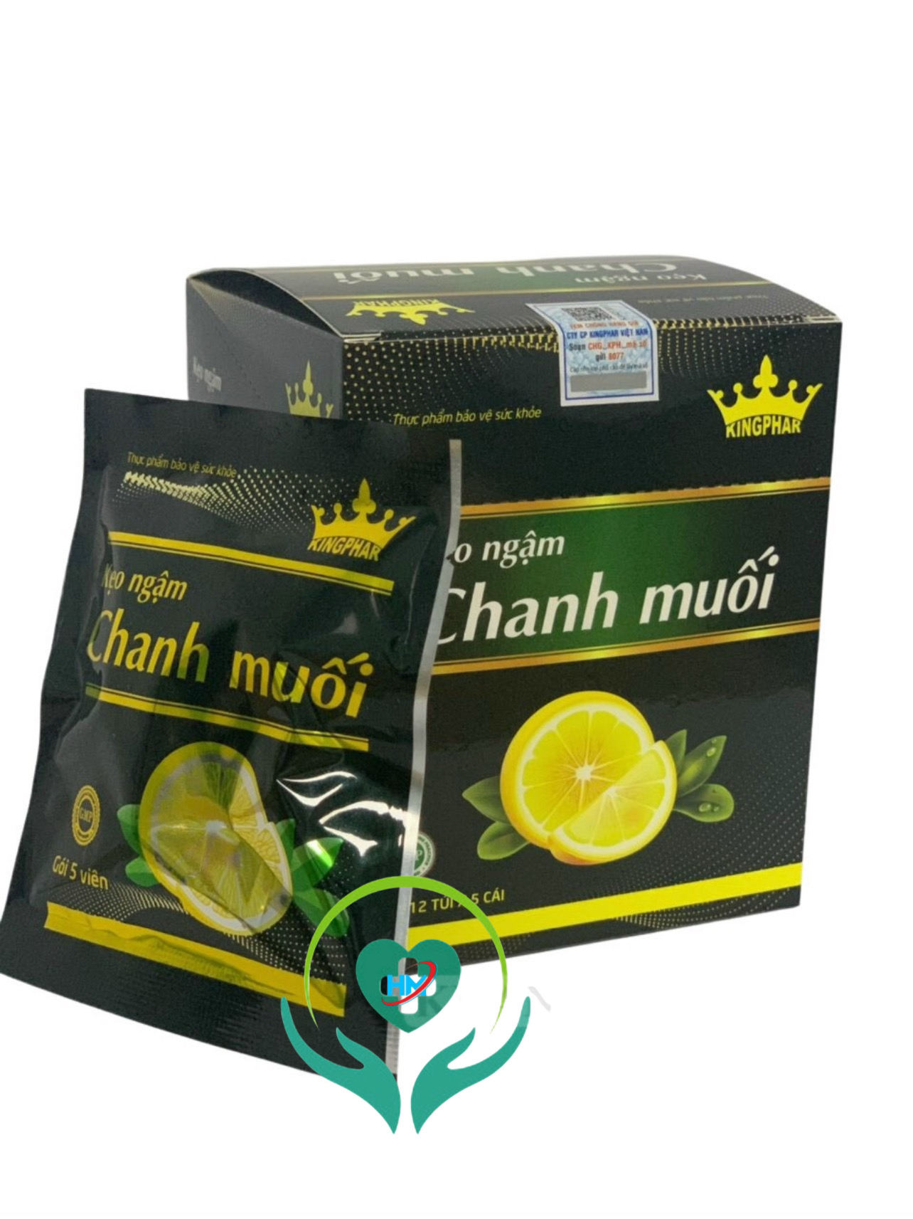 ￼Kẹo ngậm Chanh muối Kingphar ( hộp 12 gói * 5 viên)