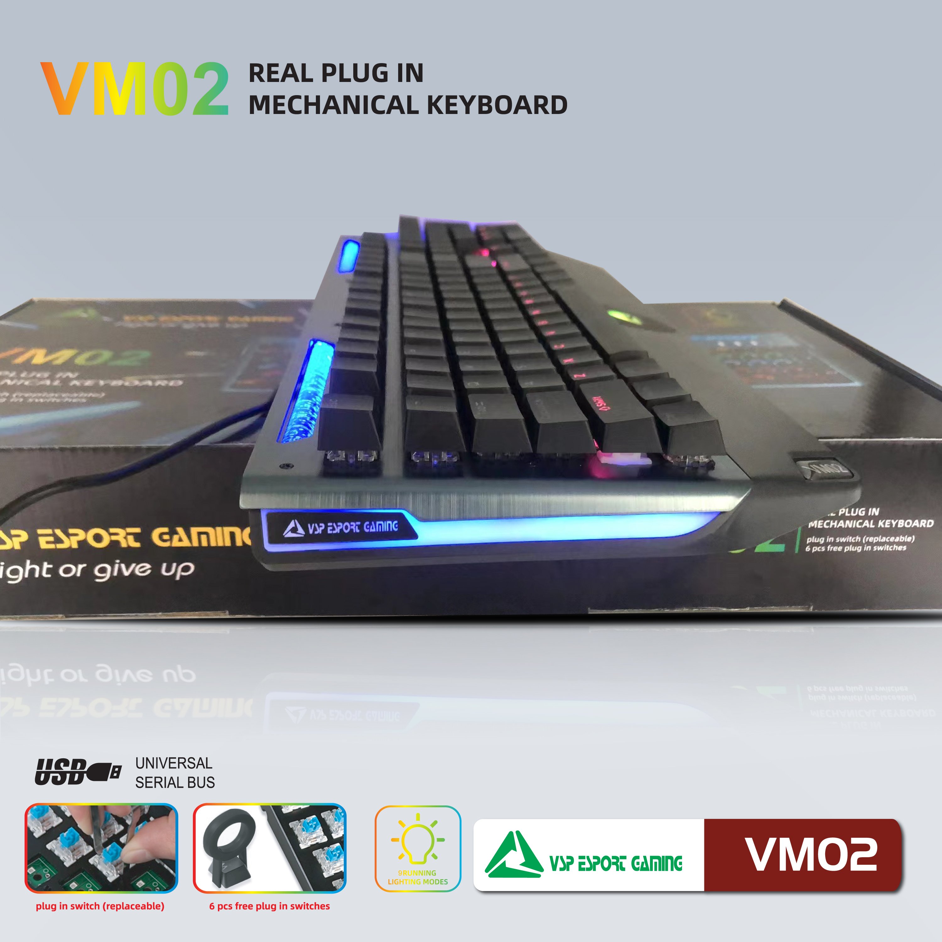 Bàn phím VSP eSport Gaming VM02 - JL - Hàng Chính Hãng