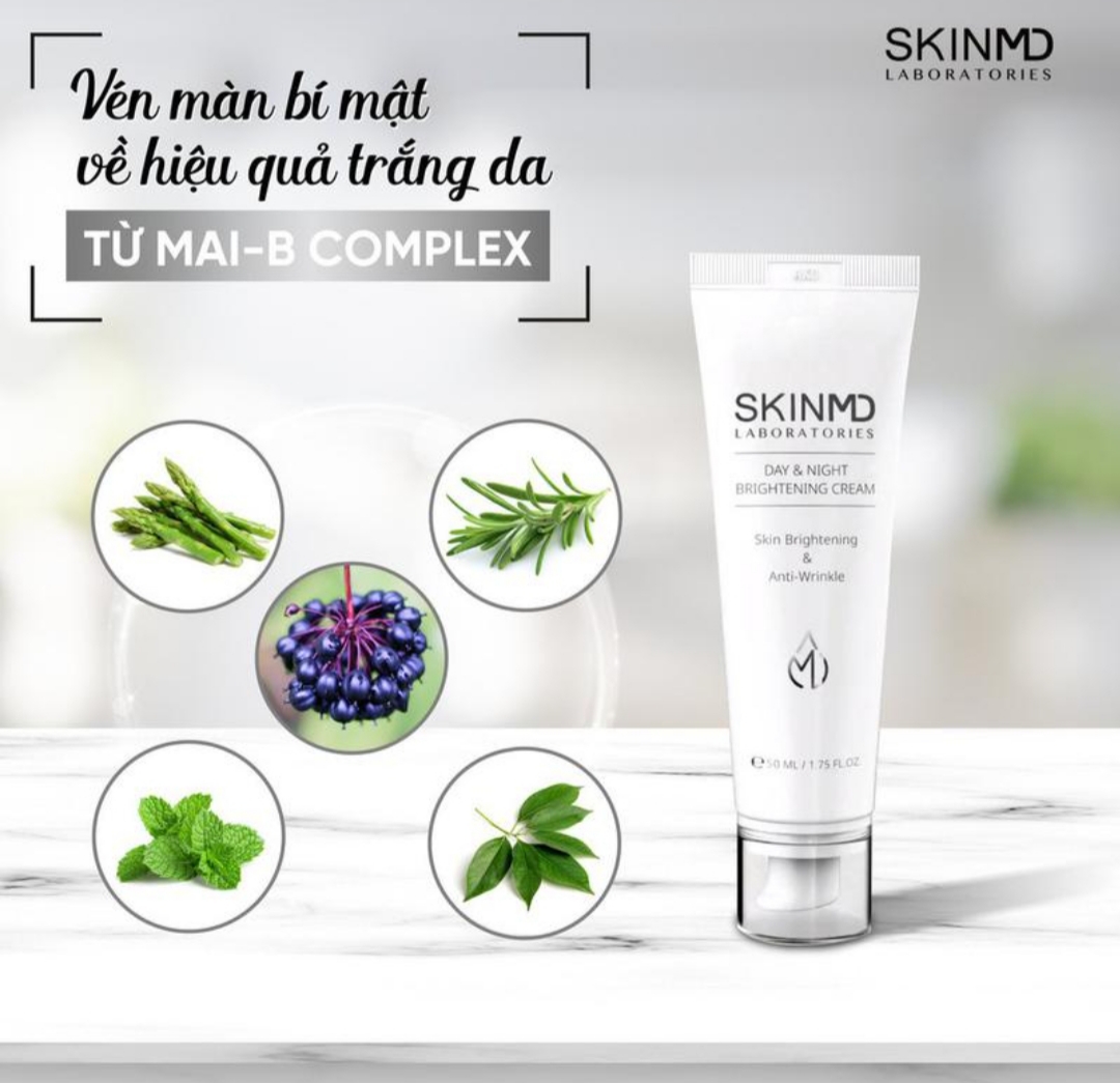 Kem dưỡng trắng da ngày và đêm SkinMD Day &amp; Night Brightening Cream 50ml