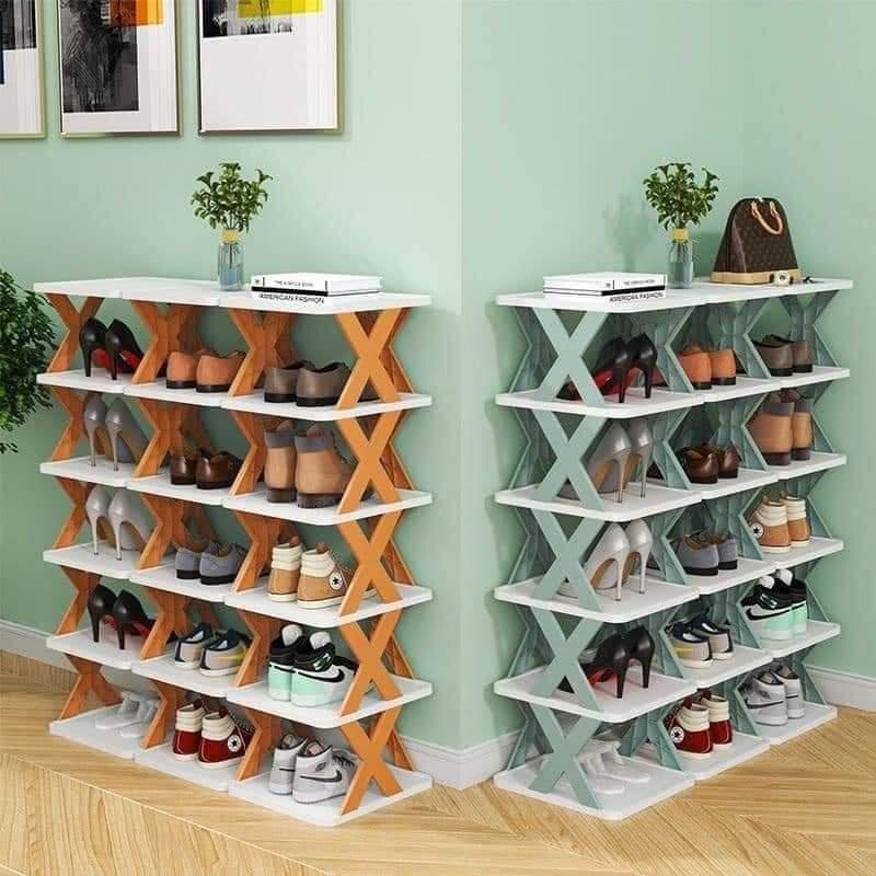 Kệ giày dép 5 tầng, kệ giày dép chữ X, kệ đa năng