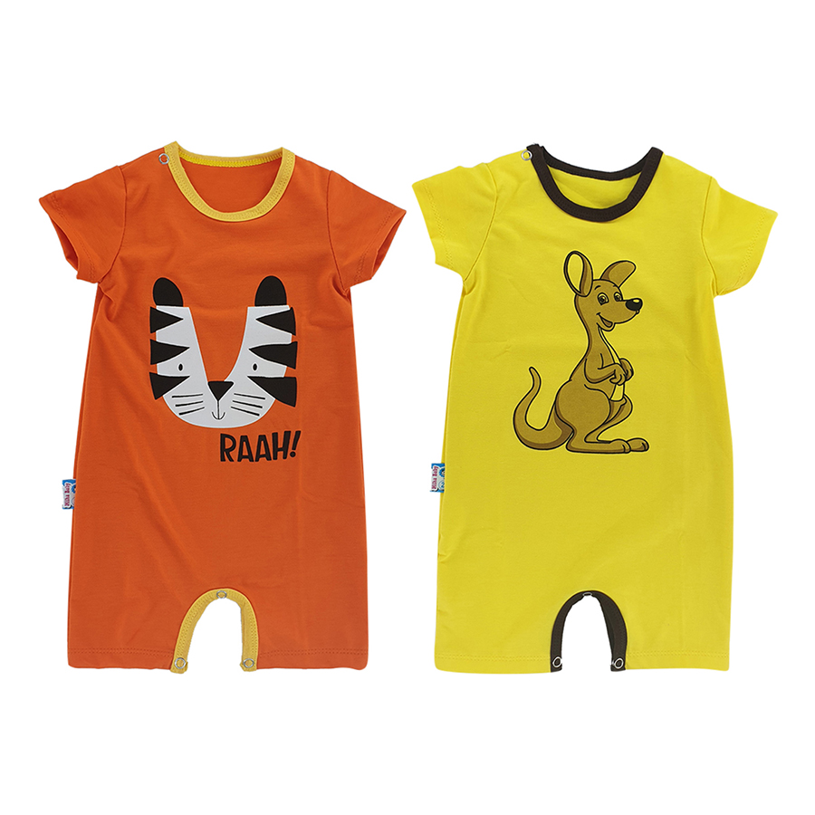 Combo 2 Bộ Bodysuit Đùi Vàng Cam Cọp - Kangaroo Mihababy BDS_DUI_COP_KANGAROO - Size 2