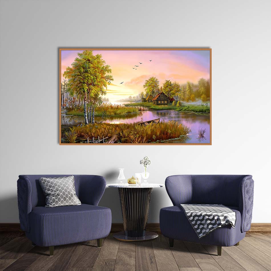 Tranh canvas phong cách sơn dầu - Phong cảnh Hoàng hôn - PC023