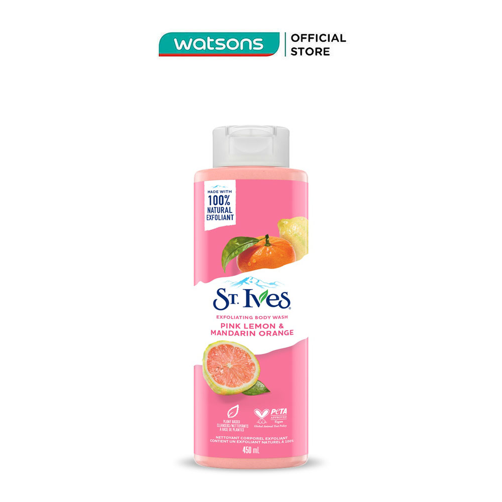 Sữa Tắm Tẩy Tế Bào Da ST. Ives Exfoliating Body Wash Pink Lemon &amp; Madarin Orange Cam Chanh 473ml