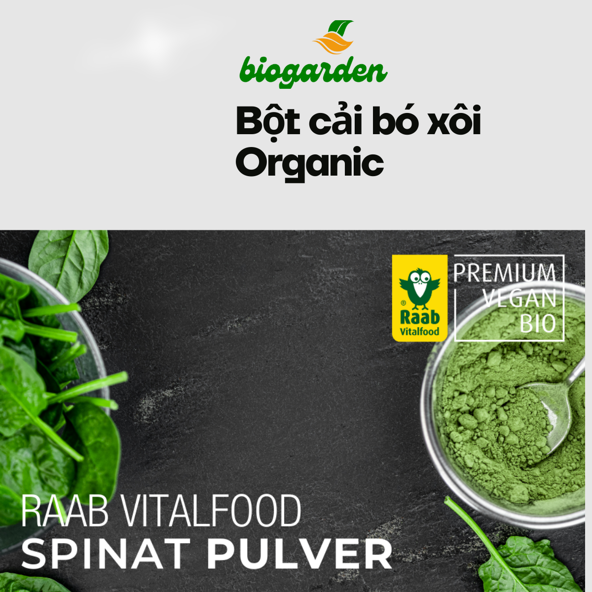 Bột Cải Bó Xôi Hữu Cơ Raab (210g)