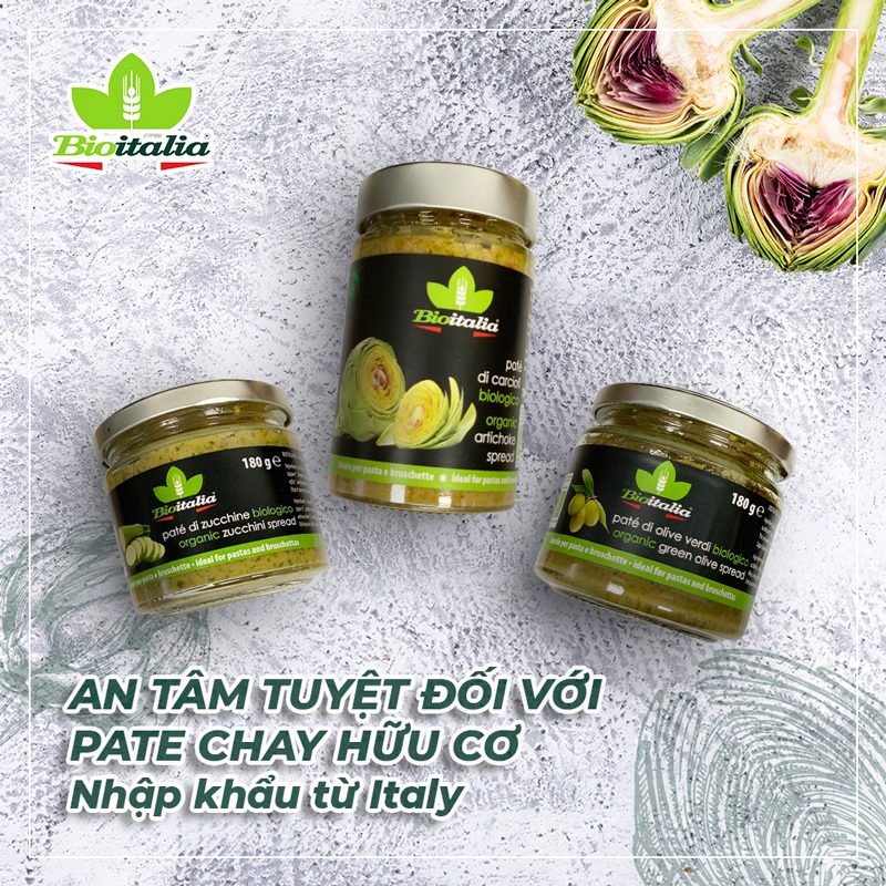 Pate bí ngòi hữu cơ thuần chay Bioitalia Zucchini paté 180g