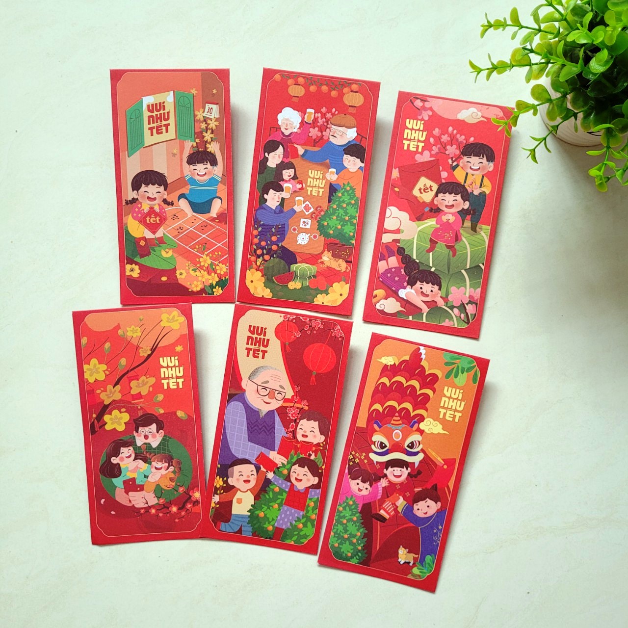 Set 6 bao lì xì VUI NHƯ TẾT