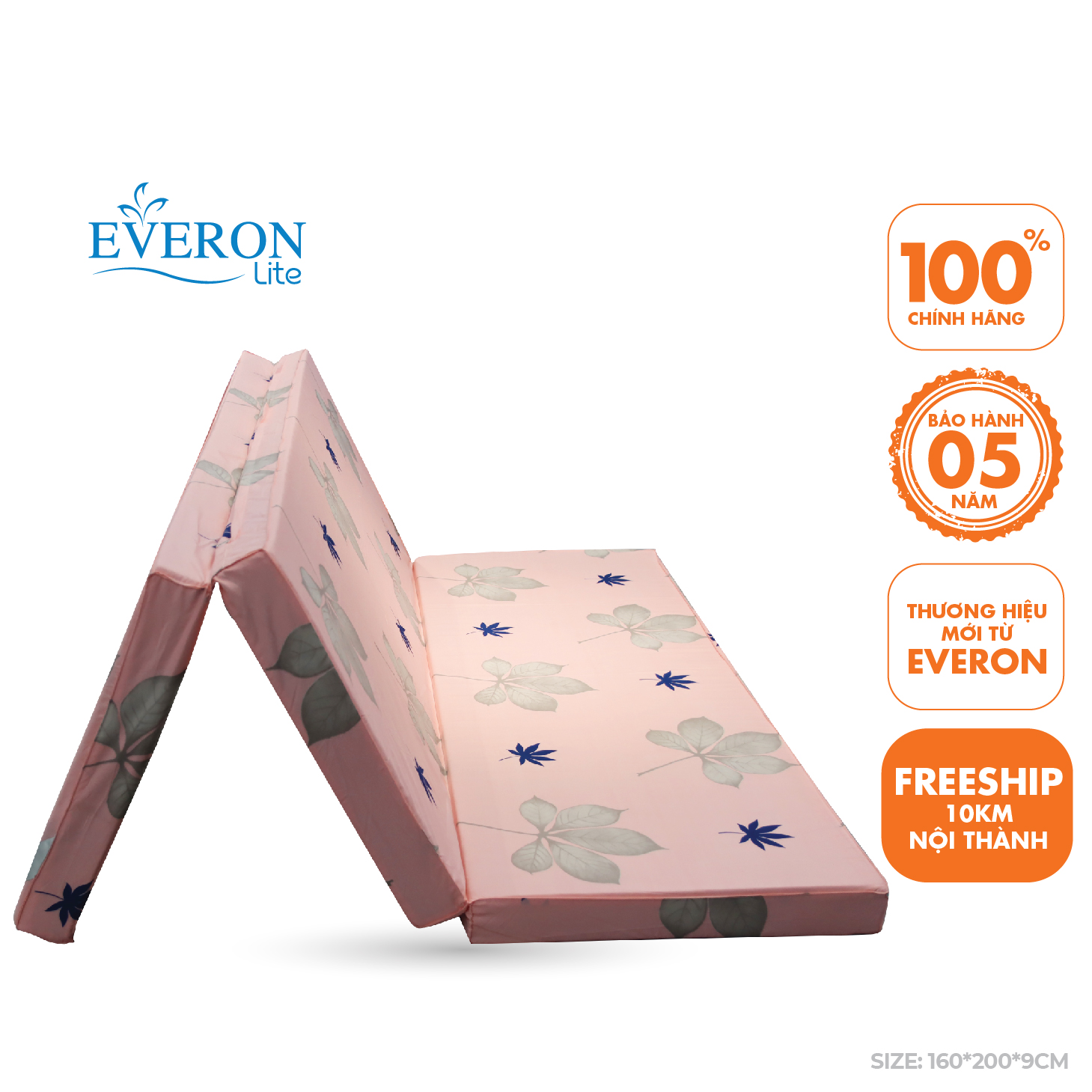 Nệm Bông Ép Everon Lite (1.6 x 1.95 x 0.09 m) - Mẫu Ngẫu Nhiên
