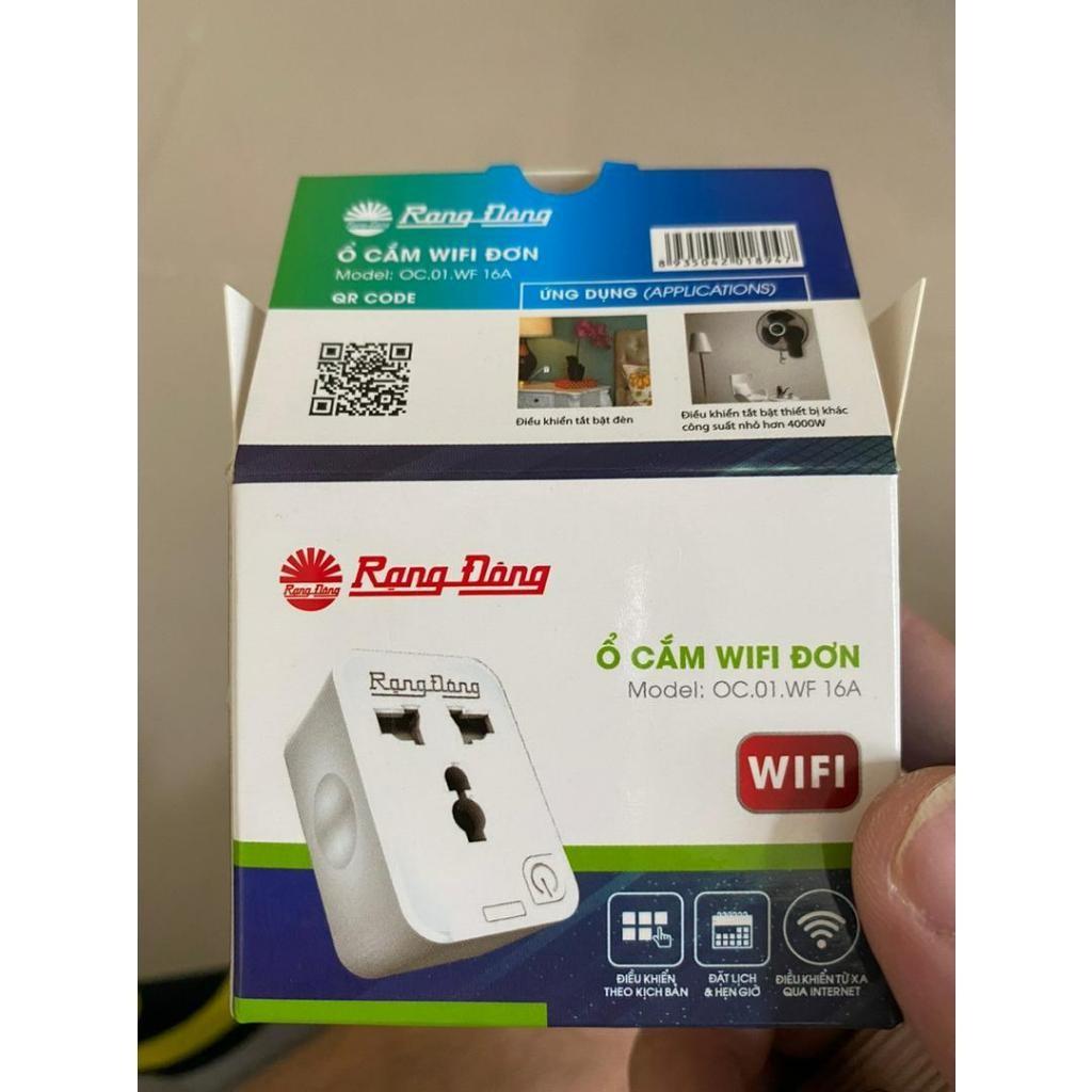 Ổ cắm Wifi Rạng Đông Điều khiển và hẹn giờ từ xa qua điện thoại OC.01.WF 16A