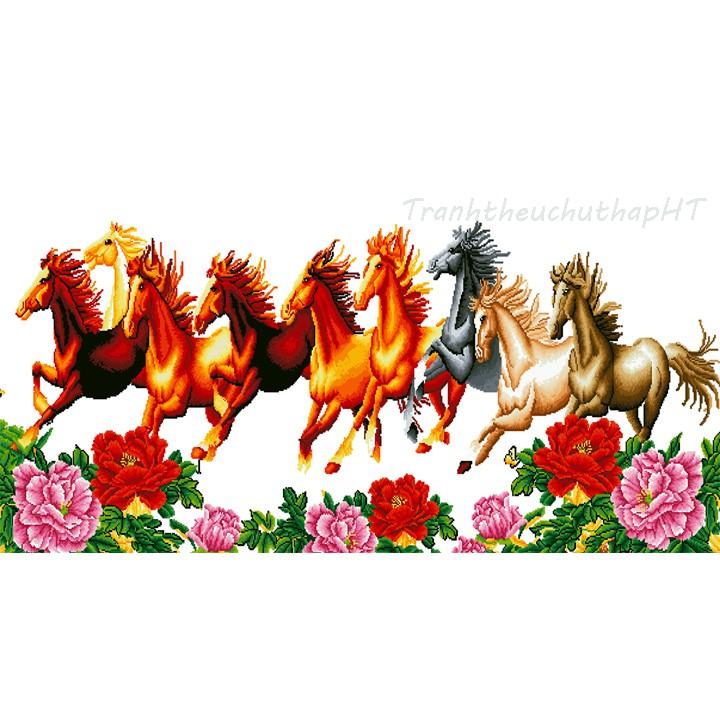 Tranh đính đá - Tranh thêu chữ thập Mã đáo thành công 120*60cm - 150*75cm - tự thêu