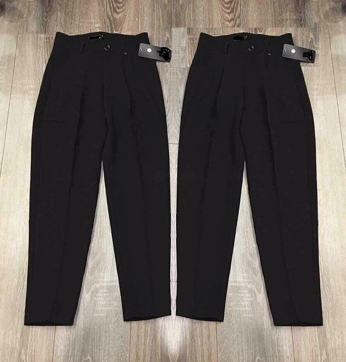 quần baggy màu đen lên dáng đẹp sang chảnh