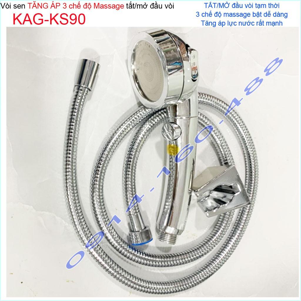 Bộ vòi tắm hoa sen tăng áp massage KAG-KS90, sales shower head bộ vòi sen tắm tia nước mạnh tăng áp siêu sảng khoái