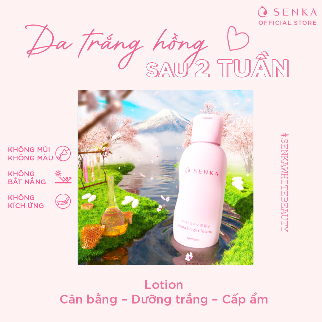 Lotion làm mềm và dưỡng trắng da Senka Aqua Bright 200ml