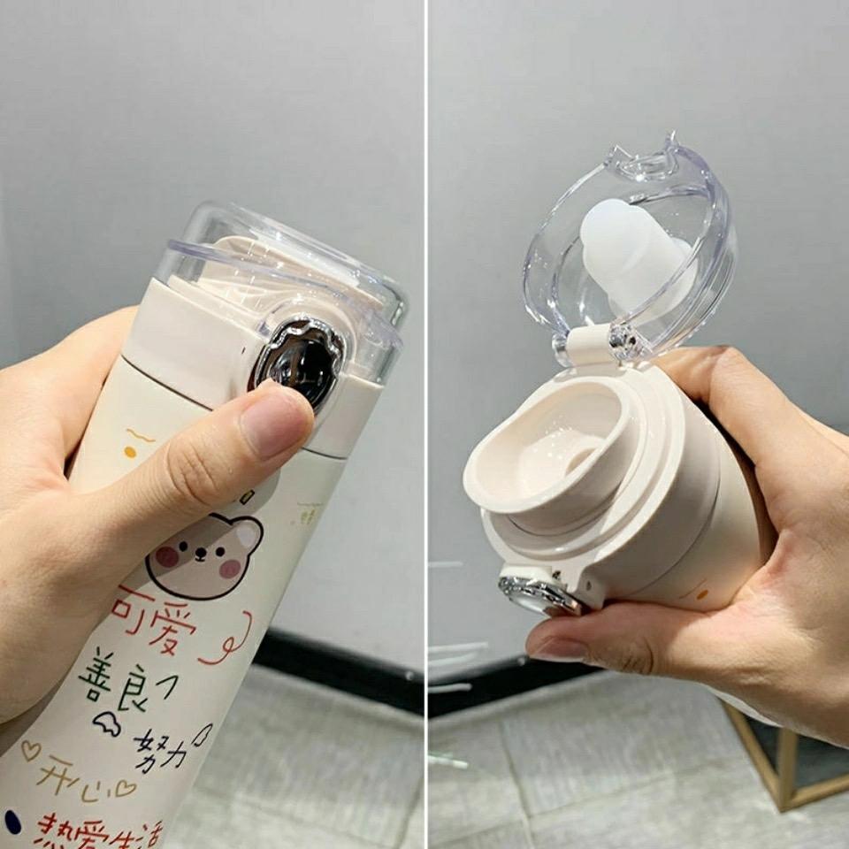 320Ml/450Ml Dễ Thương Phong Cách Hàn Quốc Bình Giữ Nhiệt Sáng Tạo 304 Bình Bằng Thép Không Gỉ Máy Hút Chân Không Trà Cà Phê Sữa cốc Du Lịch Nhiệt Cup