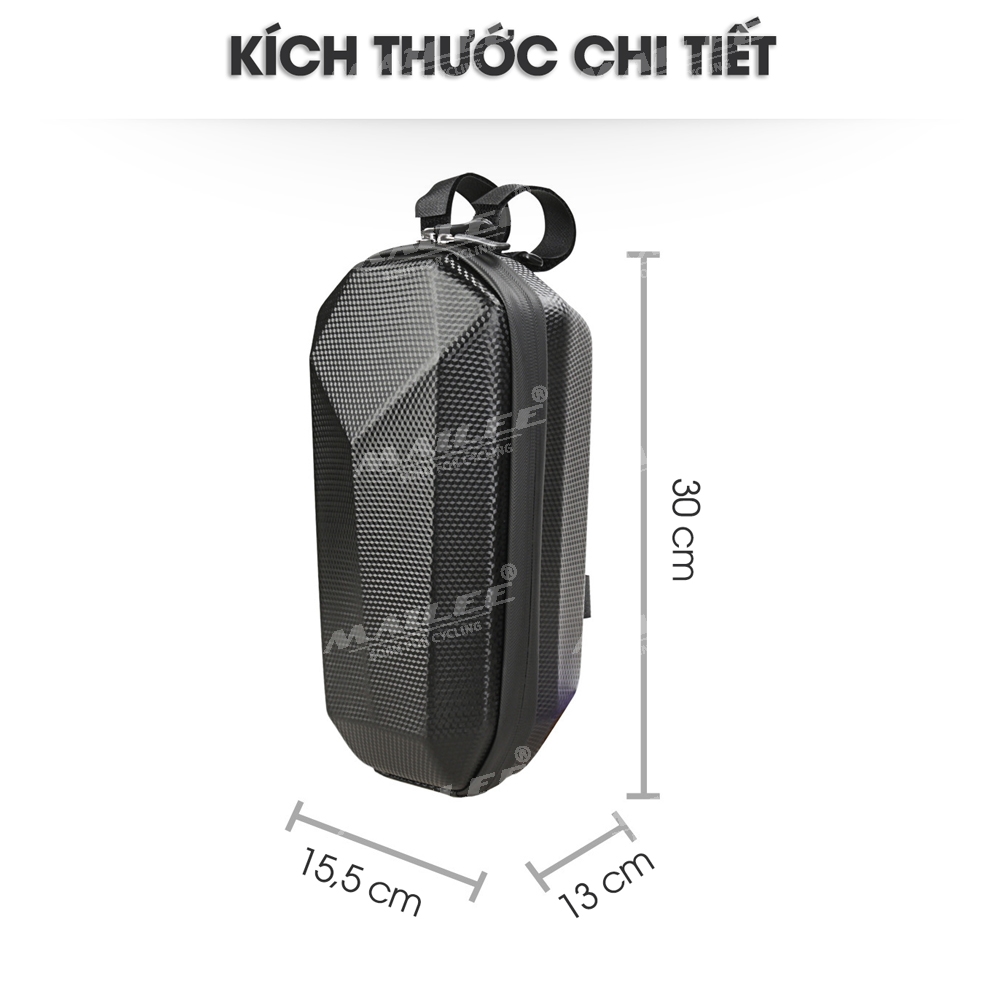 Túi Trước Cho Xe Đạp Gấp, Xe Trượt Scooter, Xe điện gắn ghi đông với Chất liệu EVA chống nước dung tích 4 Lít Mai Lee