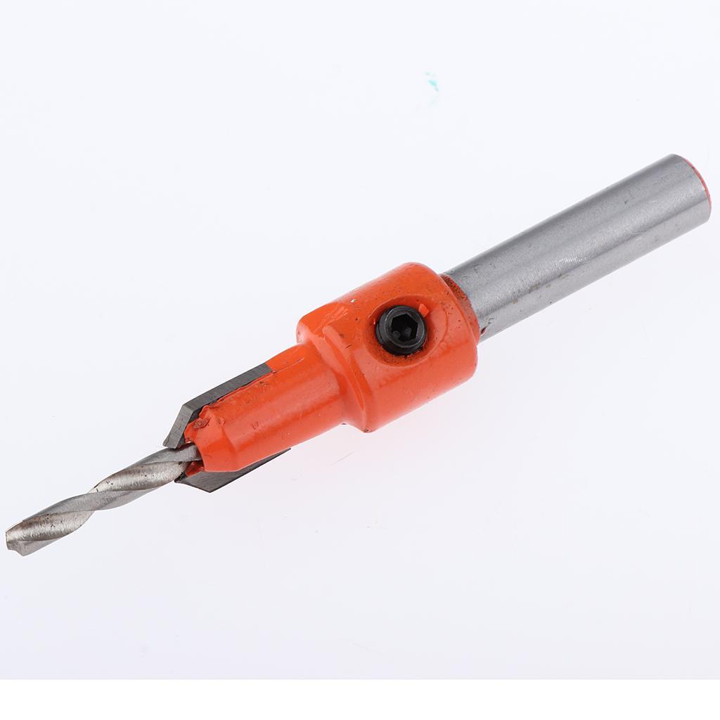 2 Piece 8mm Shank Countersink Drill Bit with Hex Key for Wood DIY, 10mm Diameter