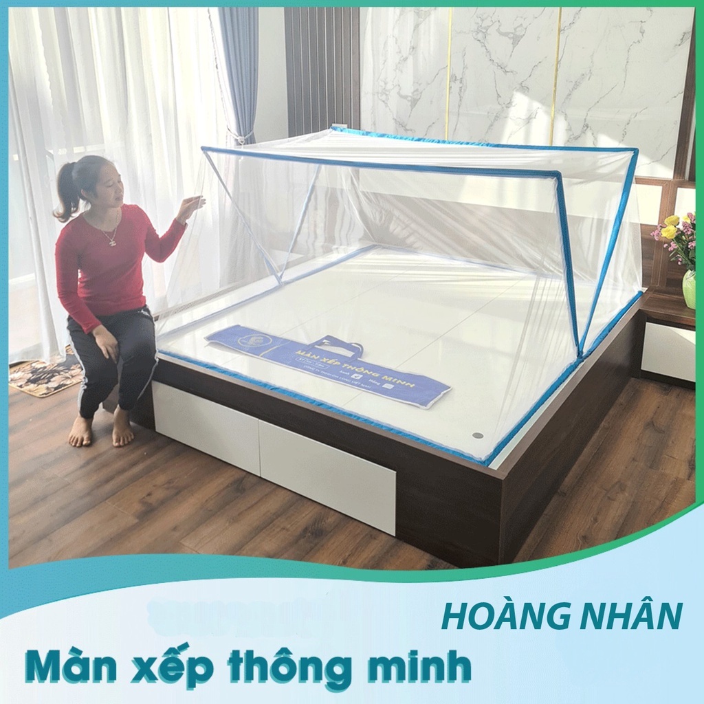 Màn chụp tự bung gấp gọn tiện dụng mẫu mới nhất 2022 - Mùng chụp tự bung người lớn kiểu xếp Hoàng Nhân - Màn Lưới Chống Muỗi Gấp Gọn Tiện Dụng Cho Người Lớn Và Trẻ Em, Màn Chụp Gấp Gọn Thông Minh, Màn Xếp Thông Minh