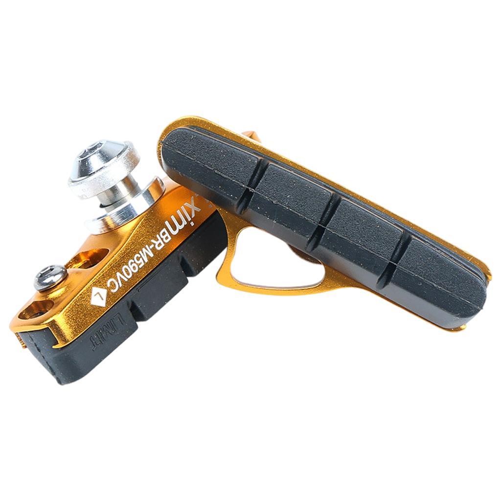 2x Bike Brake Pads, No Noise Road Mountain Cycle Rubber Brake Shoes, Anti-Skid Brake Blocks Set