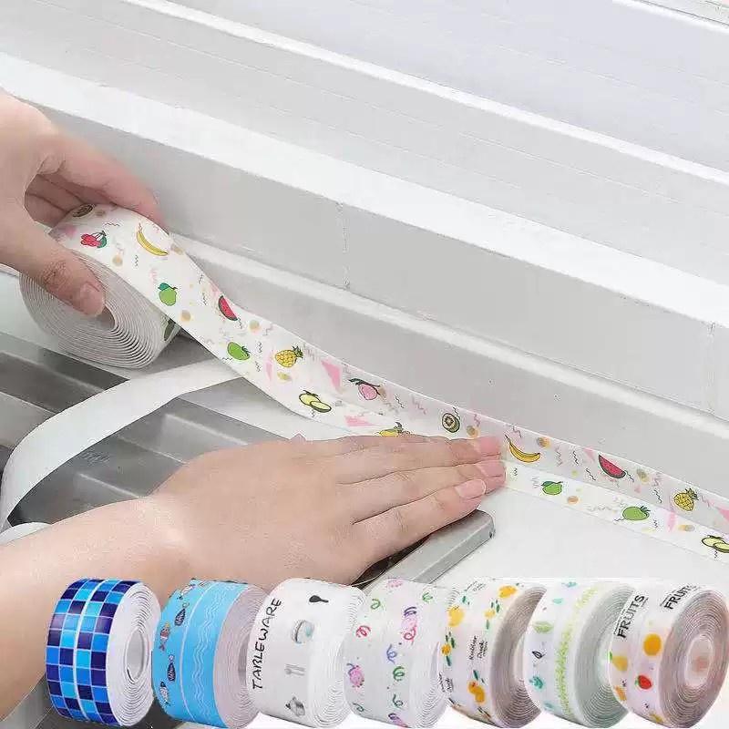 CUỘN BĂNG KEO DÁN MÉP TƯỜNG CHỐNG THẤM HỌA TIẾT - BĂNG KEO CHỐNG VA ĐẬP DÁN VIỀN CHẬU RỬA CHÉN TIỆN LỢI