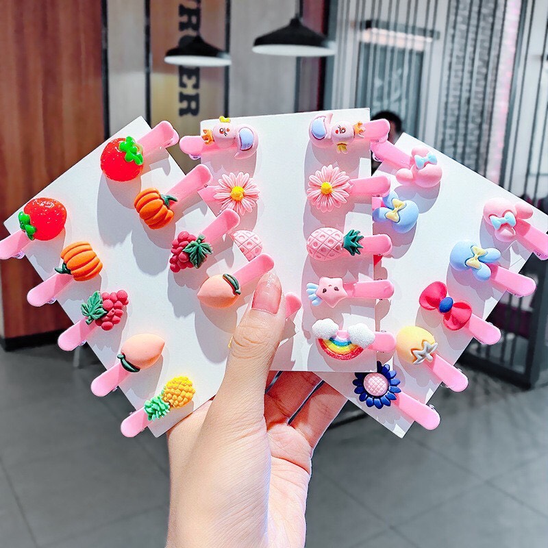 Set 10 Cặp Tóc Siêu Xinh Không Làm Đau Tóc/ Đầu Bé