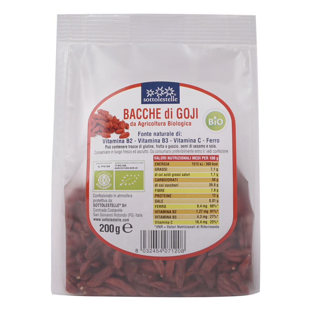 Kỷ tử hữu cơ 200g Sottolestelle Organic Goji Berries