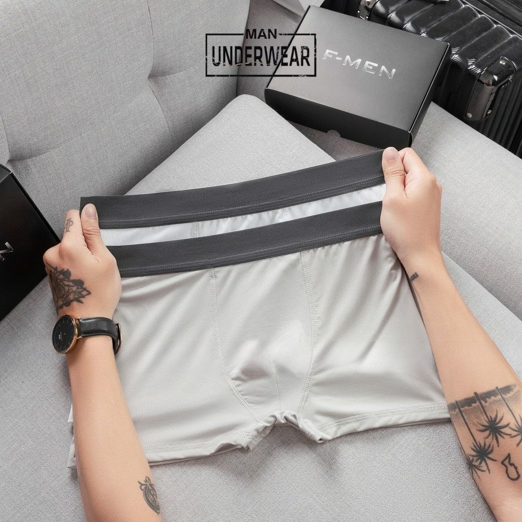 Quần lót nam, quần boxer nam cao cấp chất thun lạnh kháng khuẩn co giãn 4 chiều phong cách nam tính - BASIC