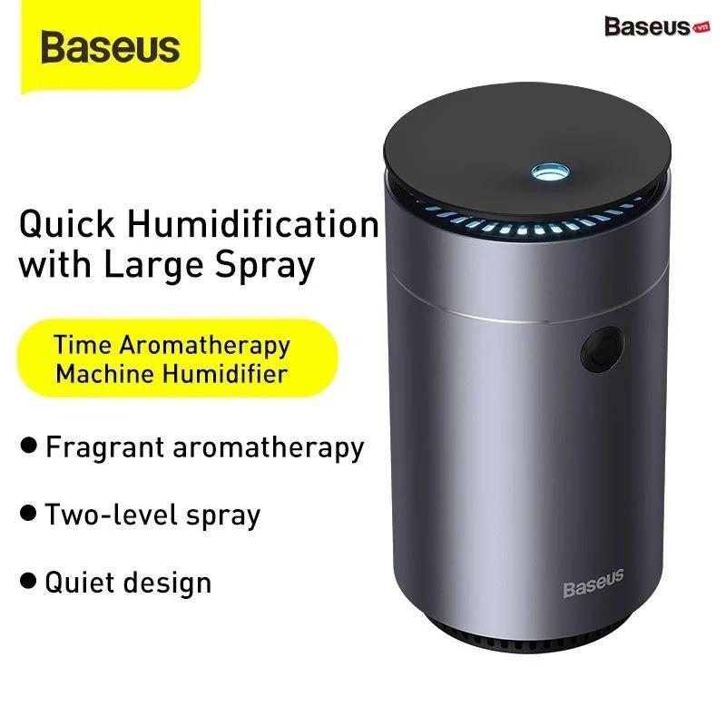 Máy phun sương tạo ẩm, xông tinh dầu mini dùng cho xe hơi Baseus Time Aromatherapy Humidifier ( Hàng Chính Hãng)