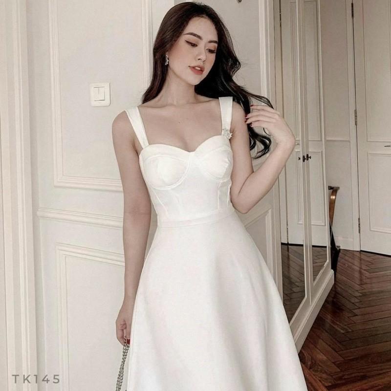 Đầm váy hai dây maxi đi tiệc cúp ngực 2 màu