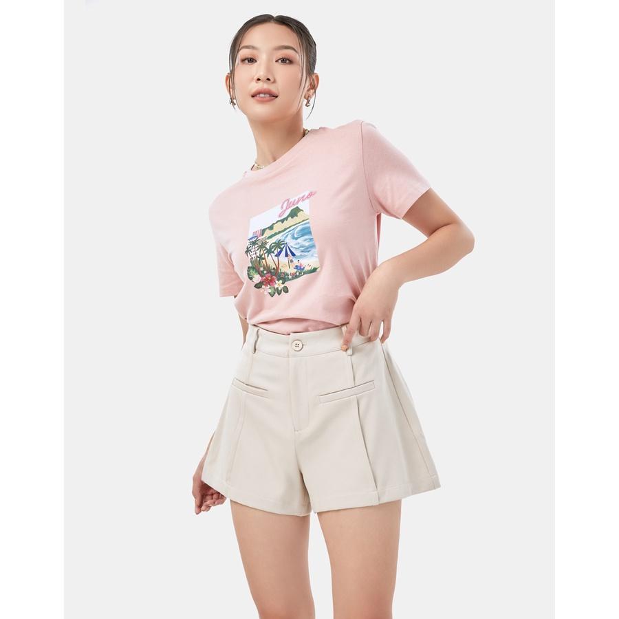 Quần Shorts Nữ Thời Trang JUNO Line Lật Dằn Li JNQSH010