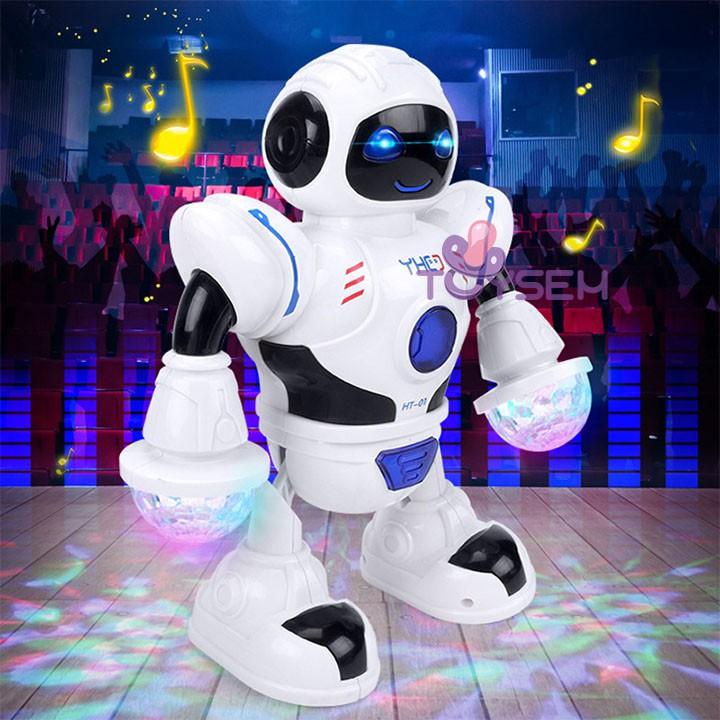 Đồ chơi trẻ em robot nhún nhảy múa theo nhạc có đèn led vui nhộn - Quà tặng sinh nhật cho bé