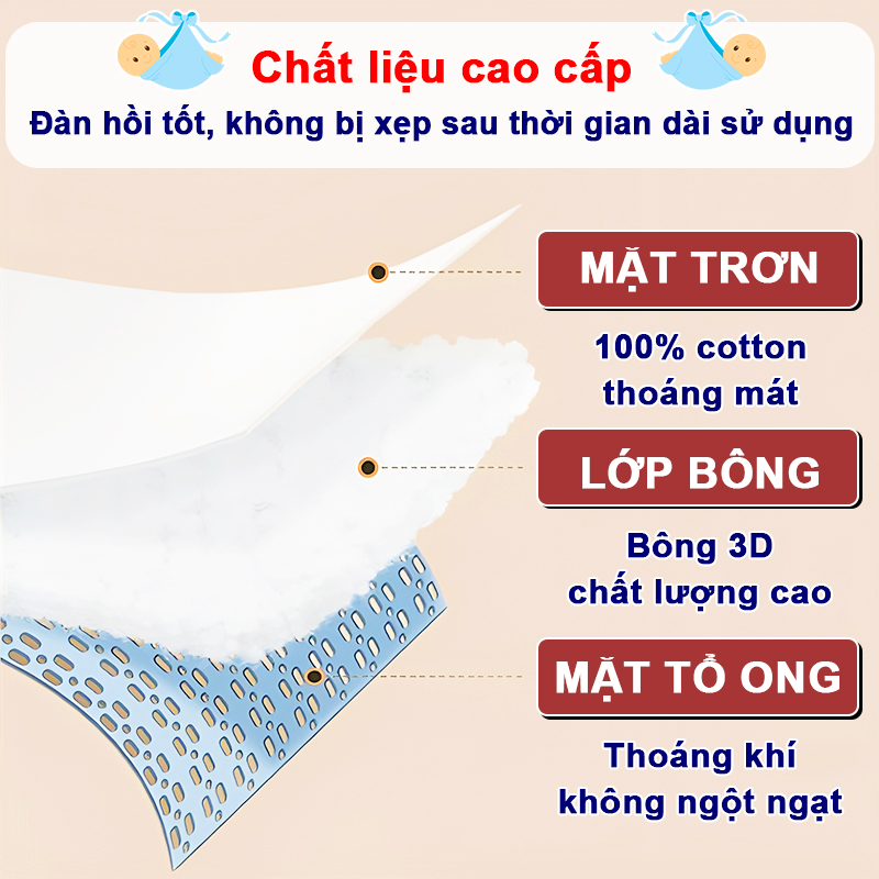 Gối chữ U cho bé sơ sinh có dây rút điều chỉnh 3 đầu Baby-S, Gối chống bẹp đầu cao cấp giúp bé ngủ ngon – SSS036