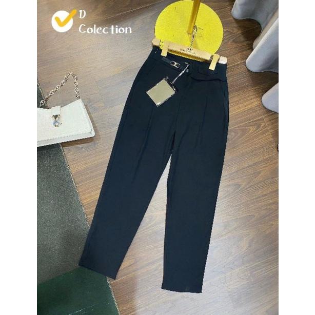 Quần tây công sở _ quần baggy nữa phối da siêu đẹp