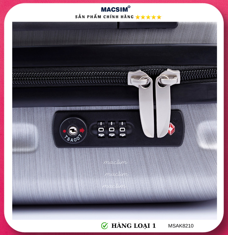 Vali cao cấp Macsim Aksen hàng loại 1 MSAK8210 cỡ 20inch
