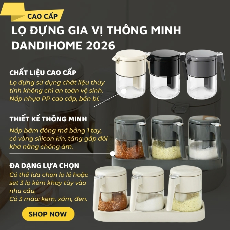 Lọ đựng gia vị 370ml thông minh DandiHome 2026