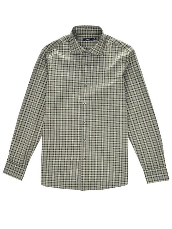 Áo Sơ Mi Nam Poplin SLim Fit Plaid Shirt - SIZE 100