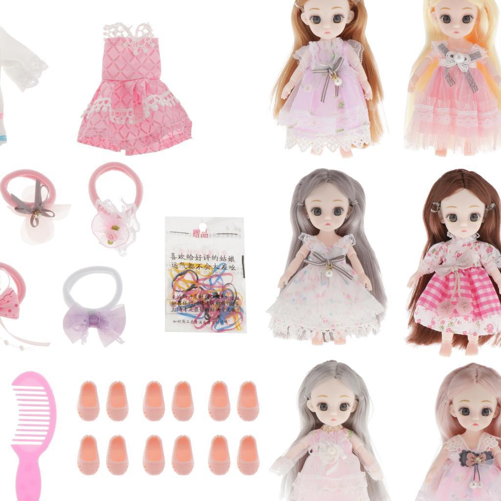 Fashion 6'' BJD Doll 3D Big Eyes Realistic Eyelash Girl Dolls Toys